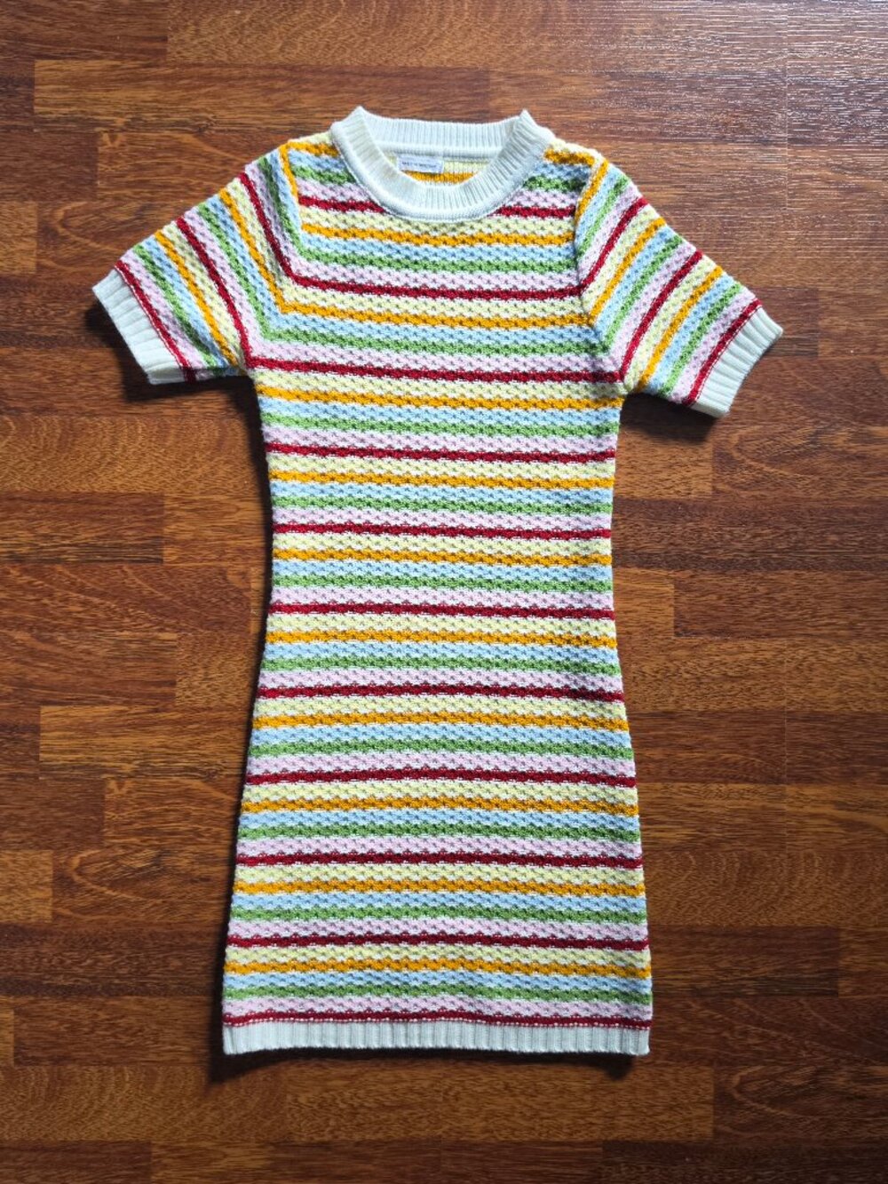 Rainbow Stripe Sweater Dress (Size XS)